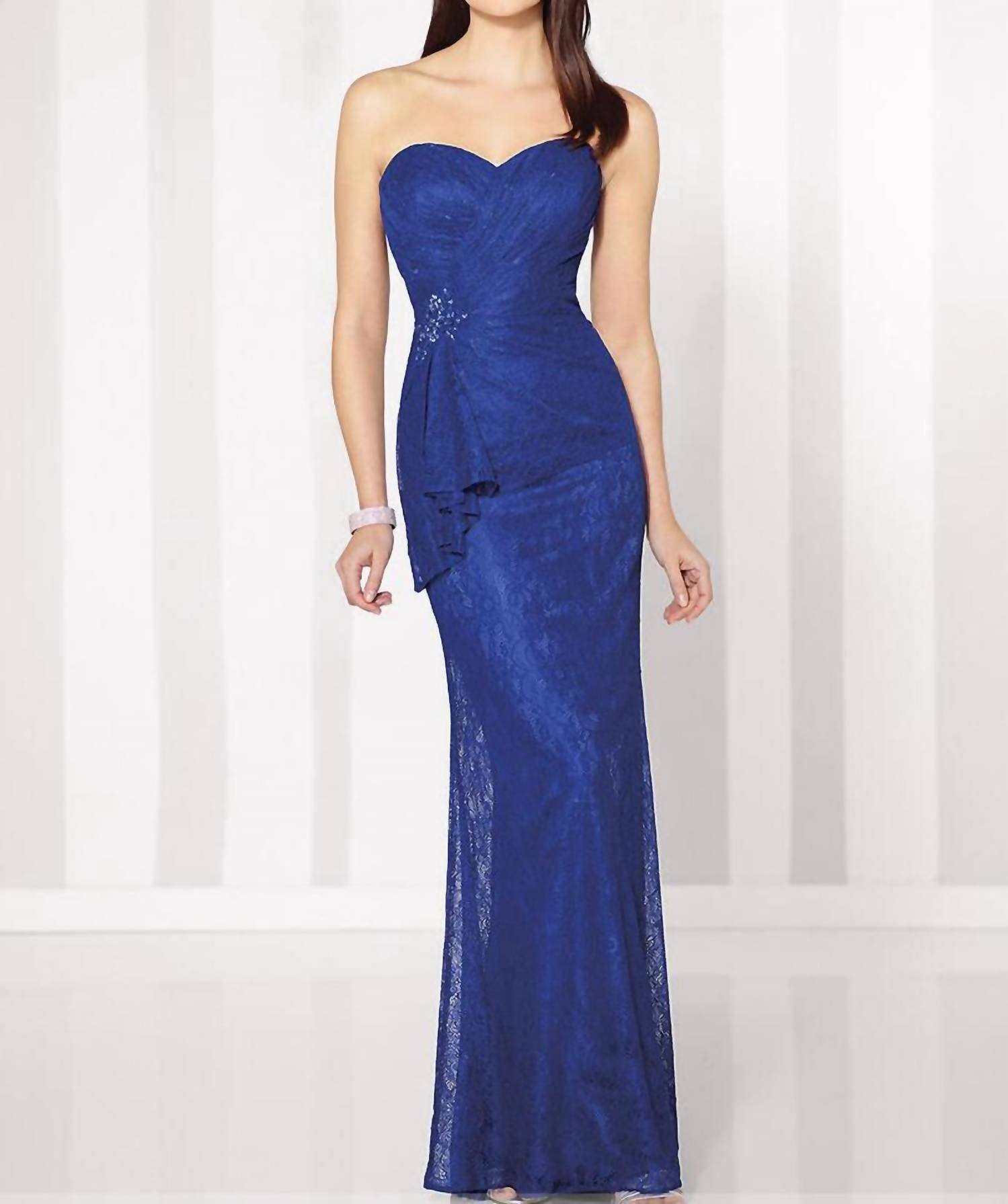 Cameron Blake - Lace Strapless Sheath Dress