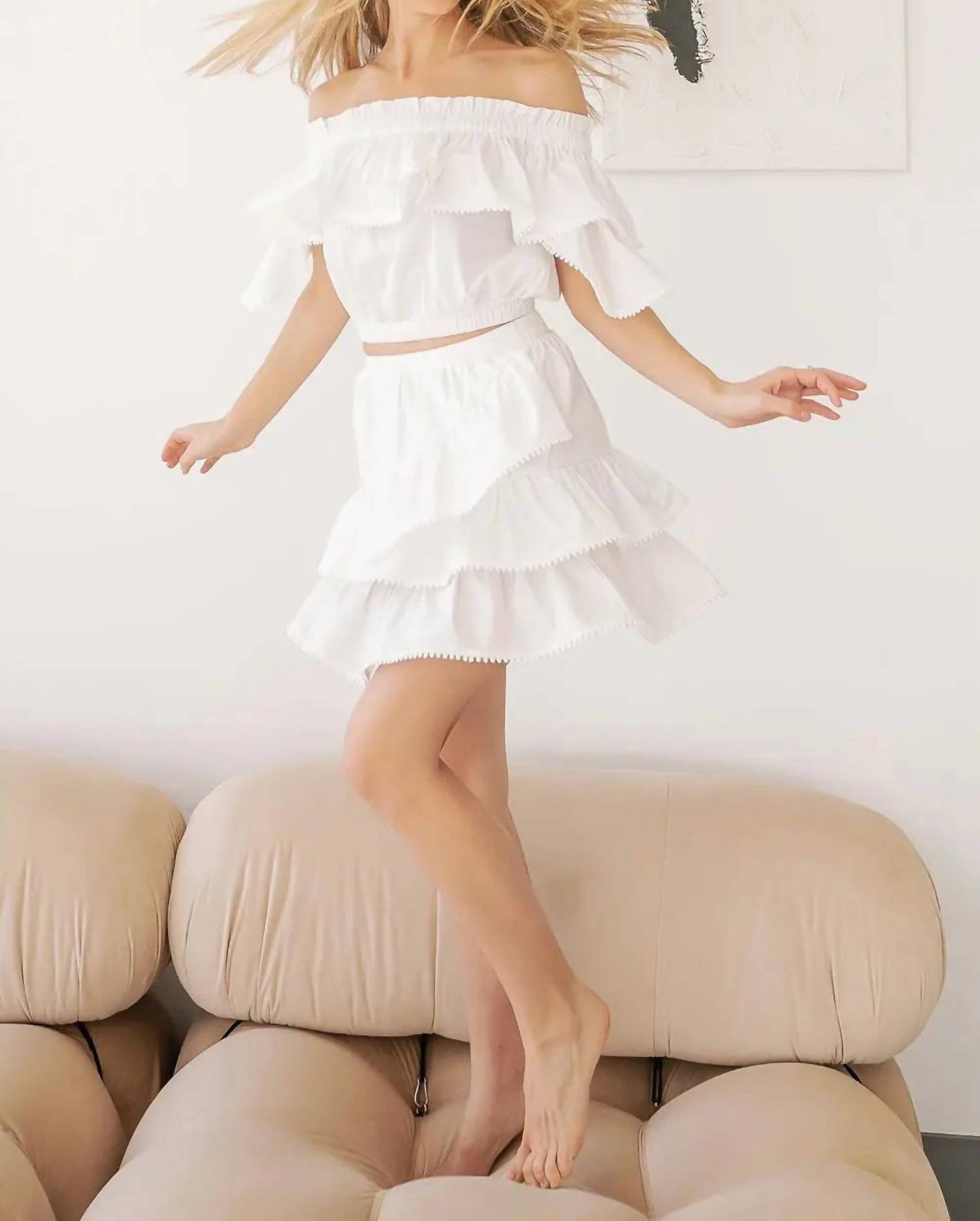 Strut & Bolt - Poplin Ruffle Mini Skirt