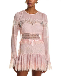 LoveShackFancy Sevilla Dress in pink nude - women's dress