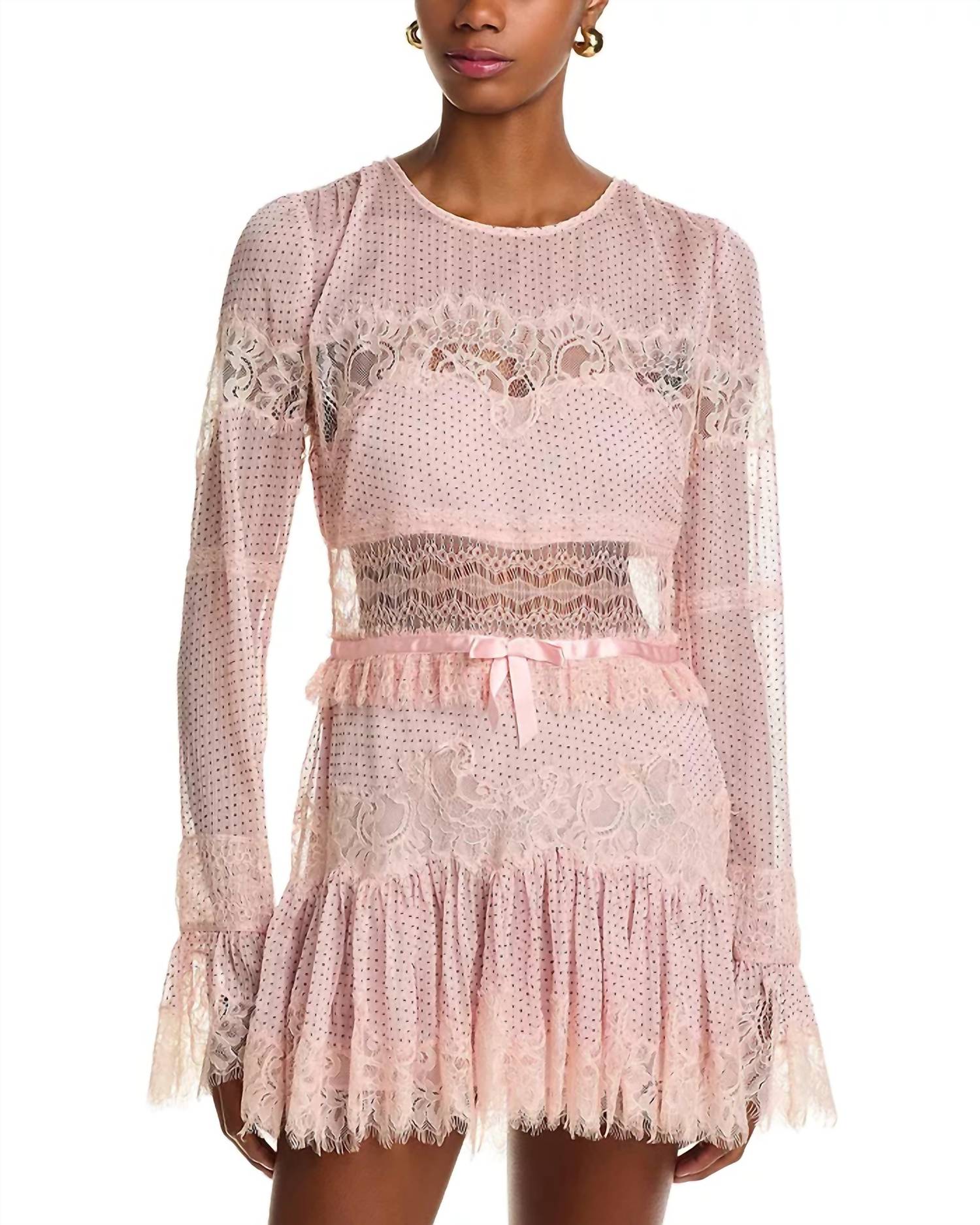 LoveShackFancy Sevilla Dress in pink nude - women's dress
