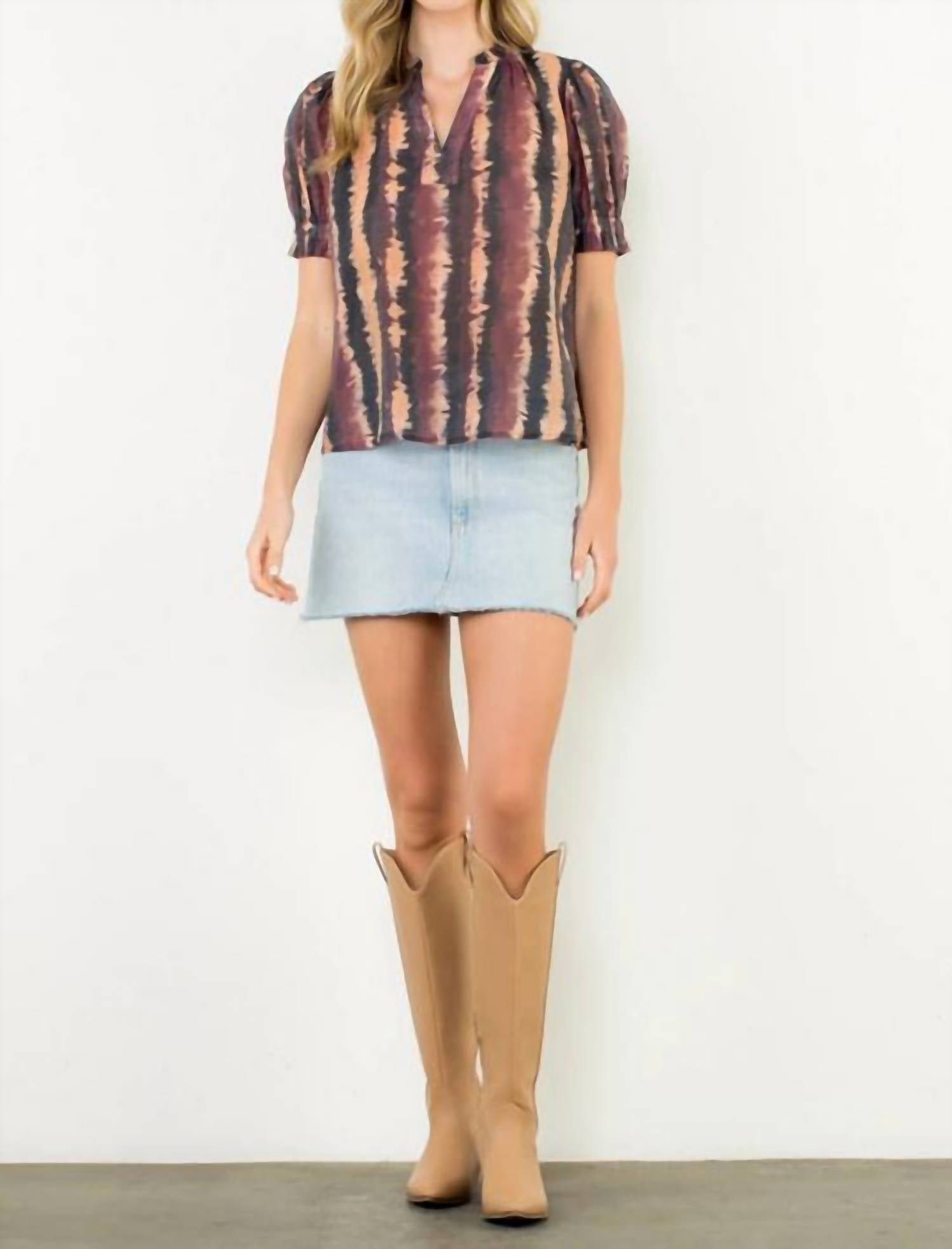 Thml - Tie Dye Stripe V-neck Top