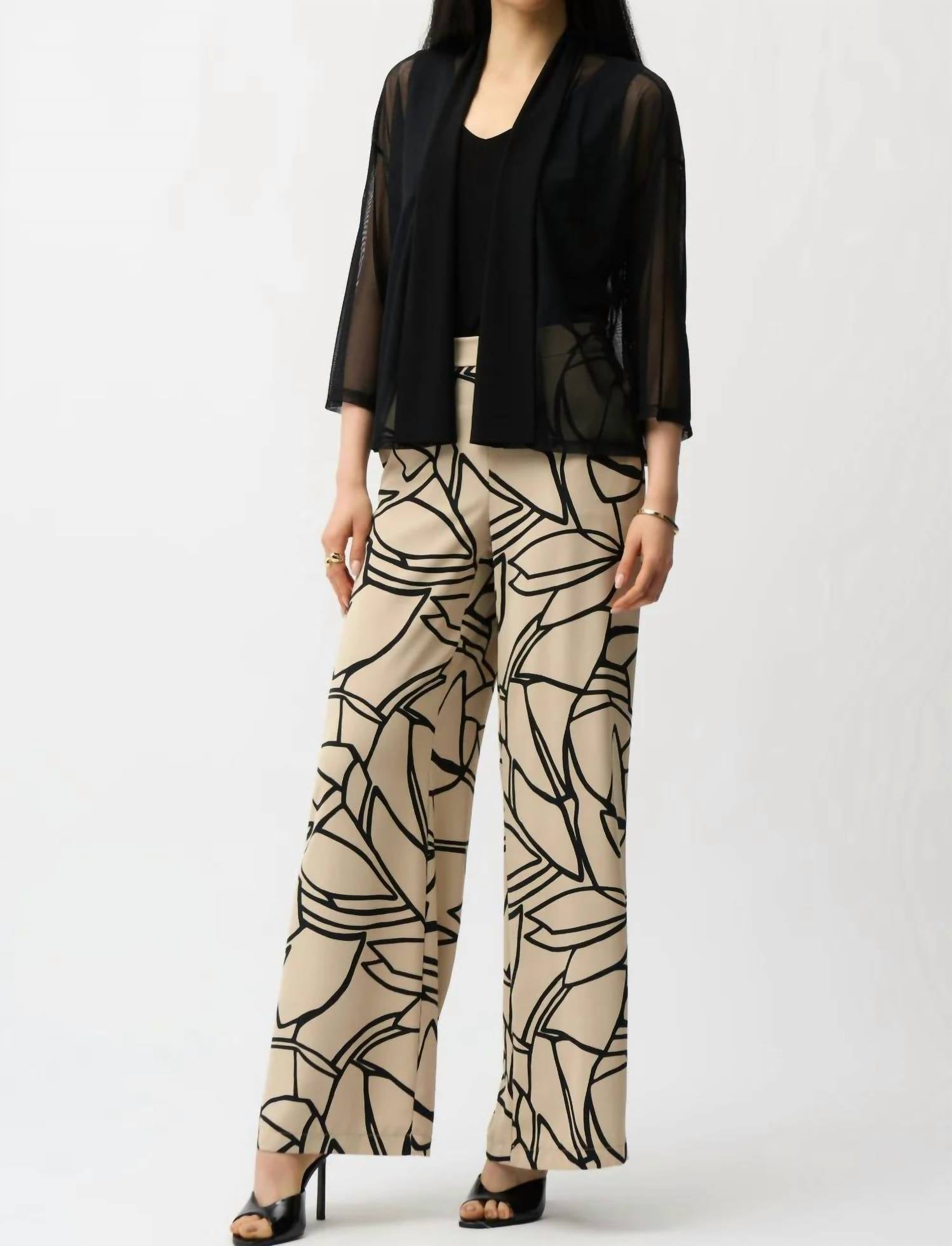 Joseph Ribkoff - Draped Open Front Three-Quarter Sleeves Cover Up