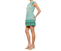 INA Fashion Floral Ruffle Trim Mini Dress in green multi - women's dress - alternate view