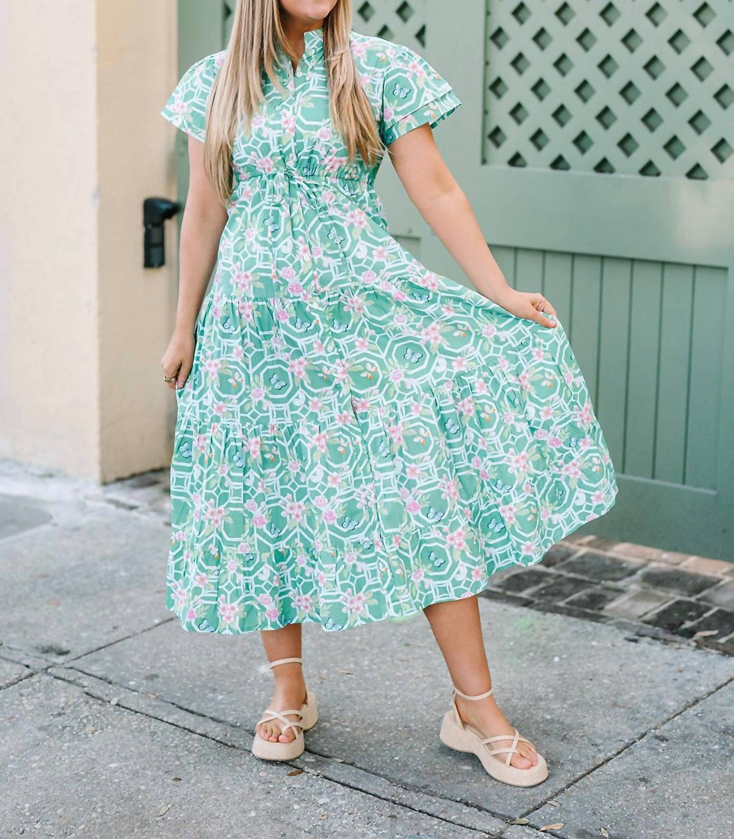 VICTORIA DUNN Hurley Dress in butterfly reverie - women's dress - alternate view