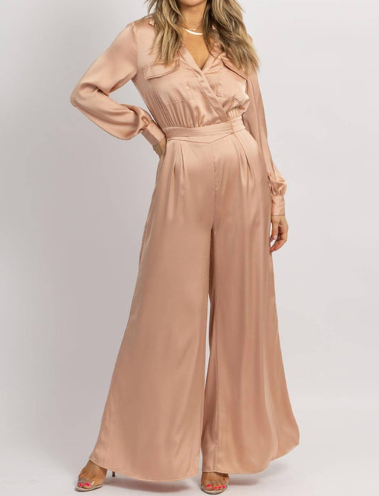 SATIN LONGSLEEVE WIDE LEG JUMPSUIT