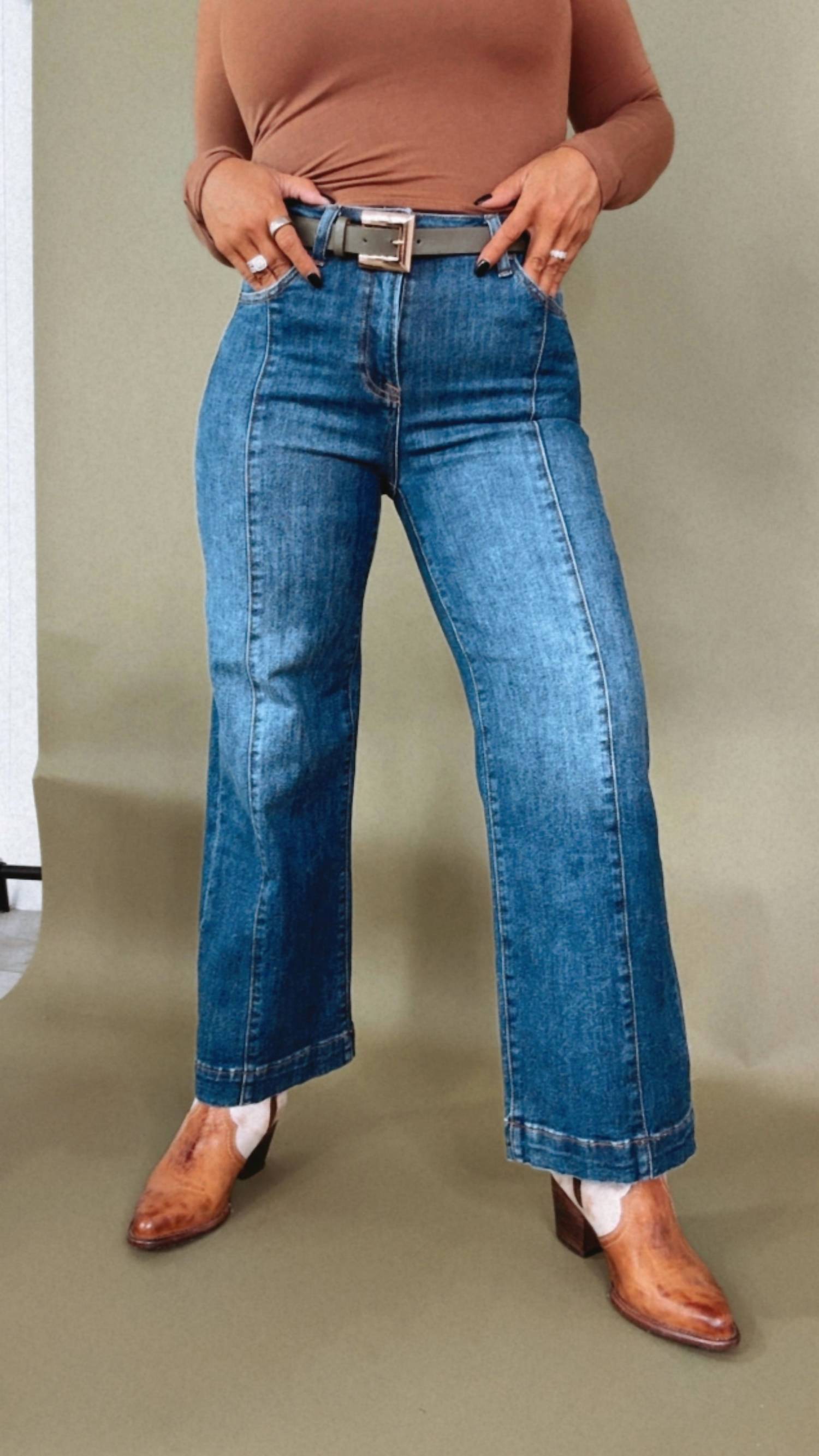 RISEN River High Rise Wide Leg Jeans in med wash - women's jeans - view 5