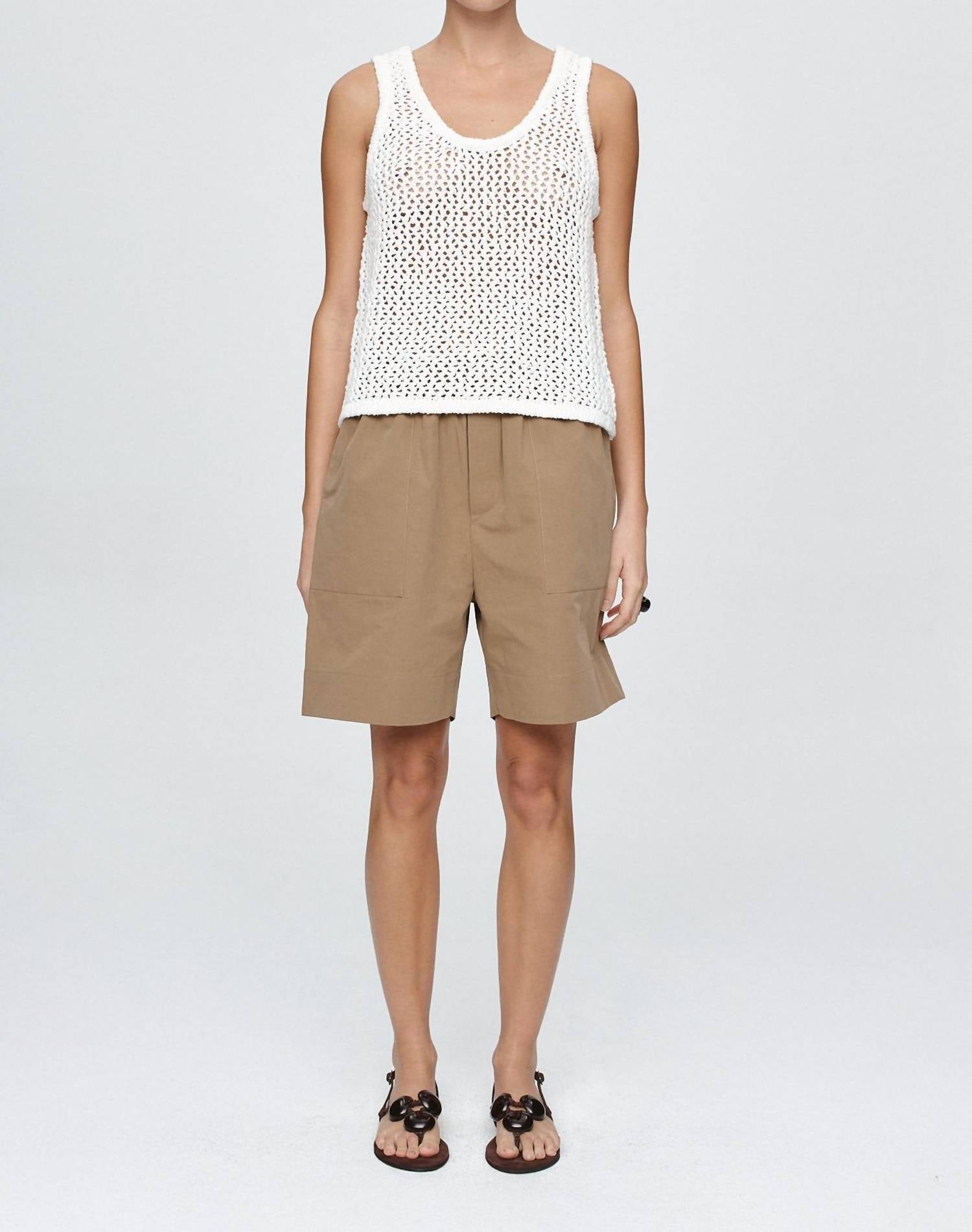 Marle Nova Top in blanc - women's tank top - detail view
