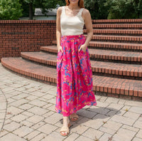 Davi & Dani - Floral Dreams Ruffle Maxi Skirt