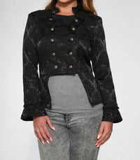 Orchid Bloom - Brocade Ruffle Detail Jacket