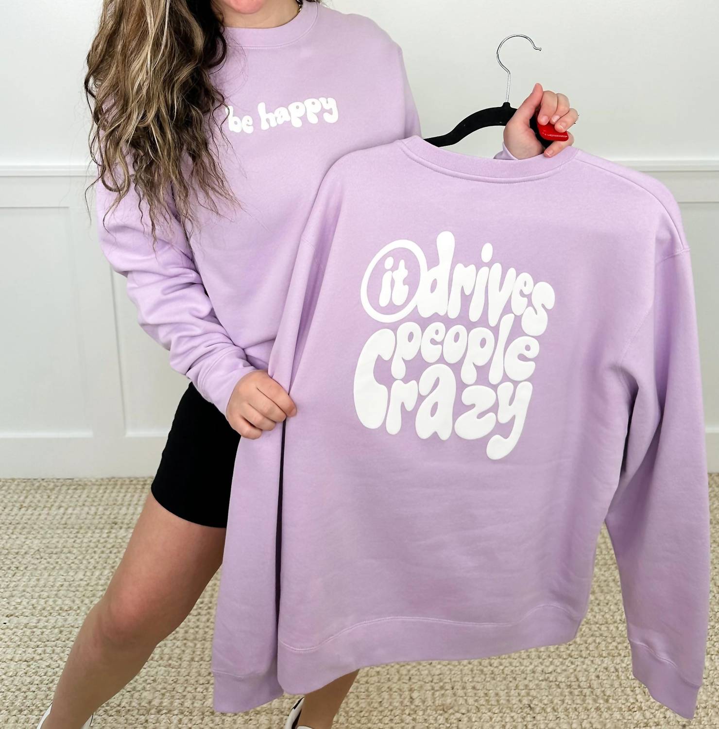 Southern Bliss - Be Happy Long Sleeve Crewneck Sweatshirt
