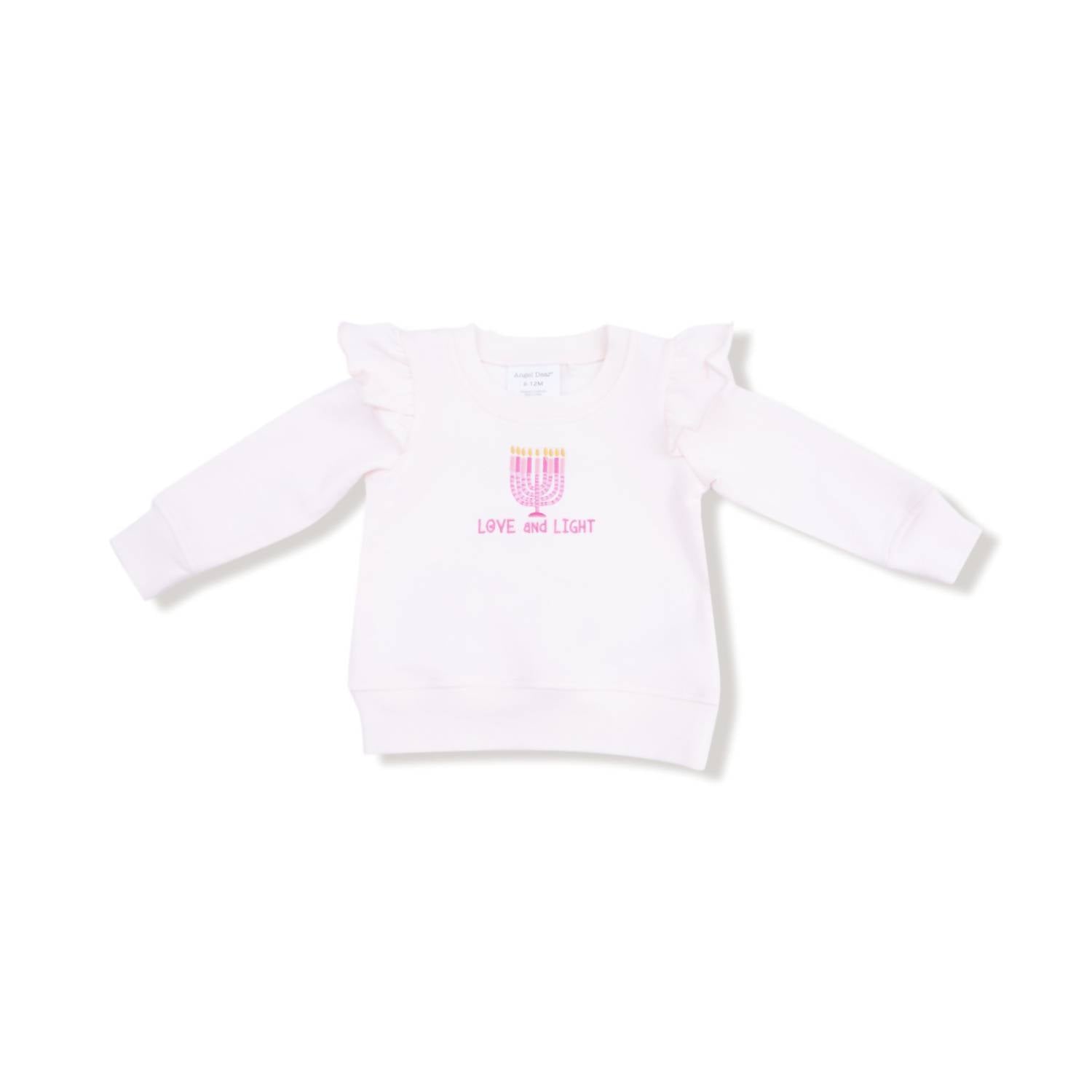 Angel Dear - Kids' Hanukkah Ruffle Shoulder Sweatshirt