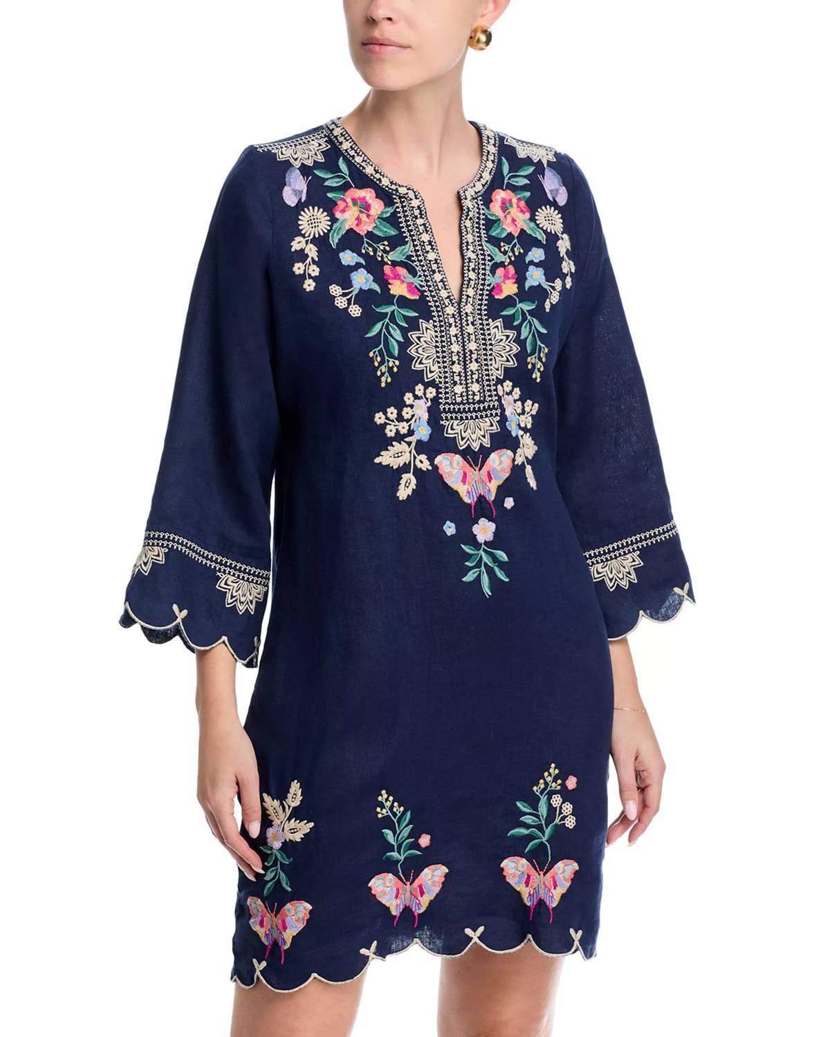 Johnny Was - Linen Scallop Dress
