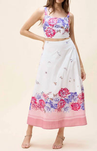 Cleobella Shea Midi Ankle Skirt In Camellia Print in camellia print in camellia print - women's skirt