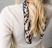 Listicle Women's Natural Look Leopard Hair Tie in brown - women's accessory - detail view