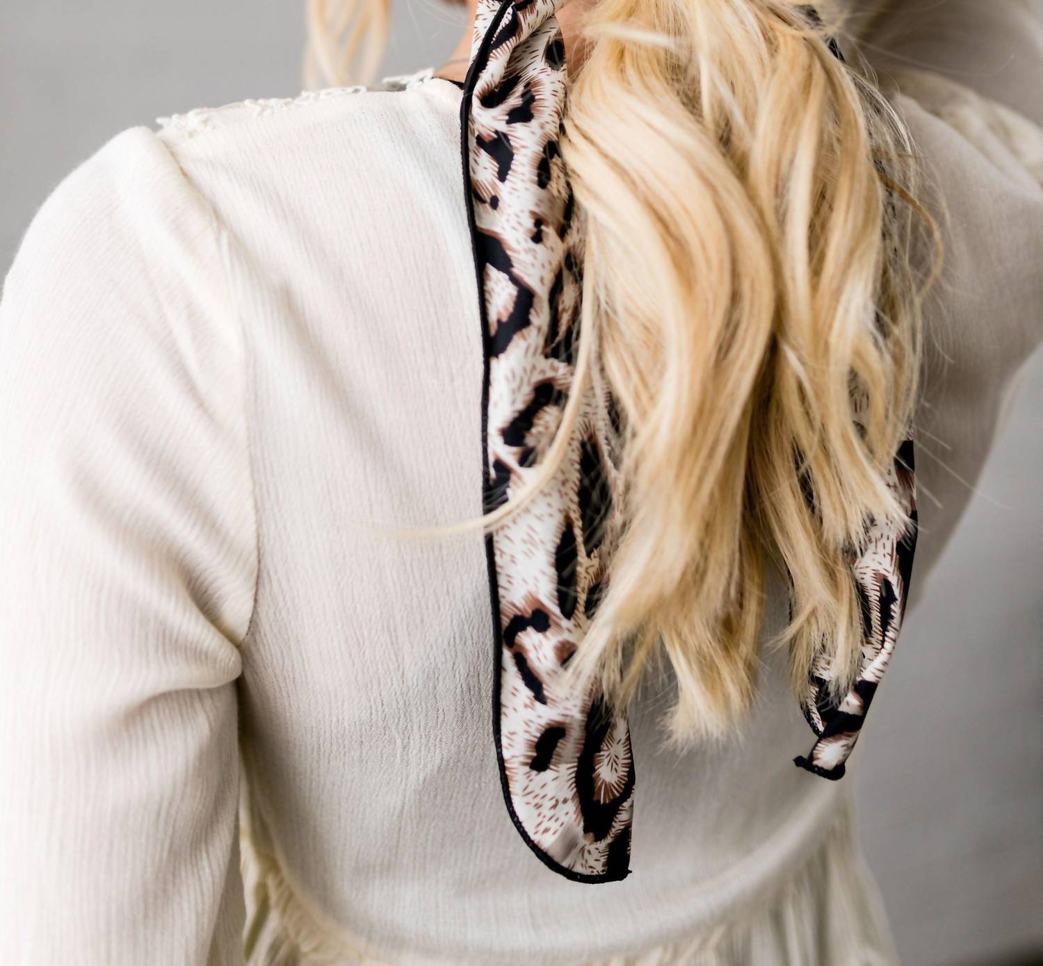 Listicle Women's Natural Look Leopard Hair Tie in brown - women's accessory - detail view