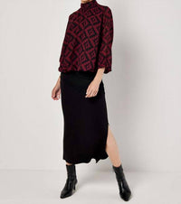Apricot - Geo Diamond Chiffon Blouse