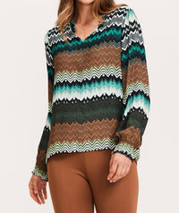 Tyler Boe - Alicia Crepe Chevron Blouse