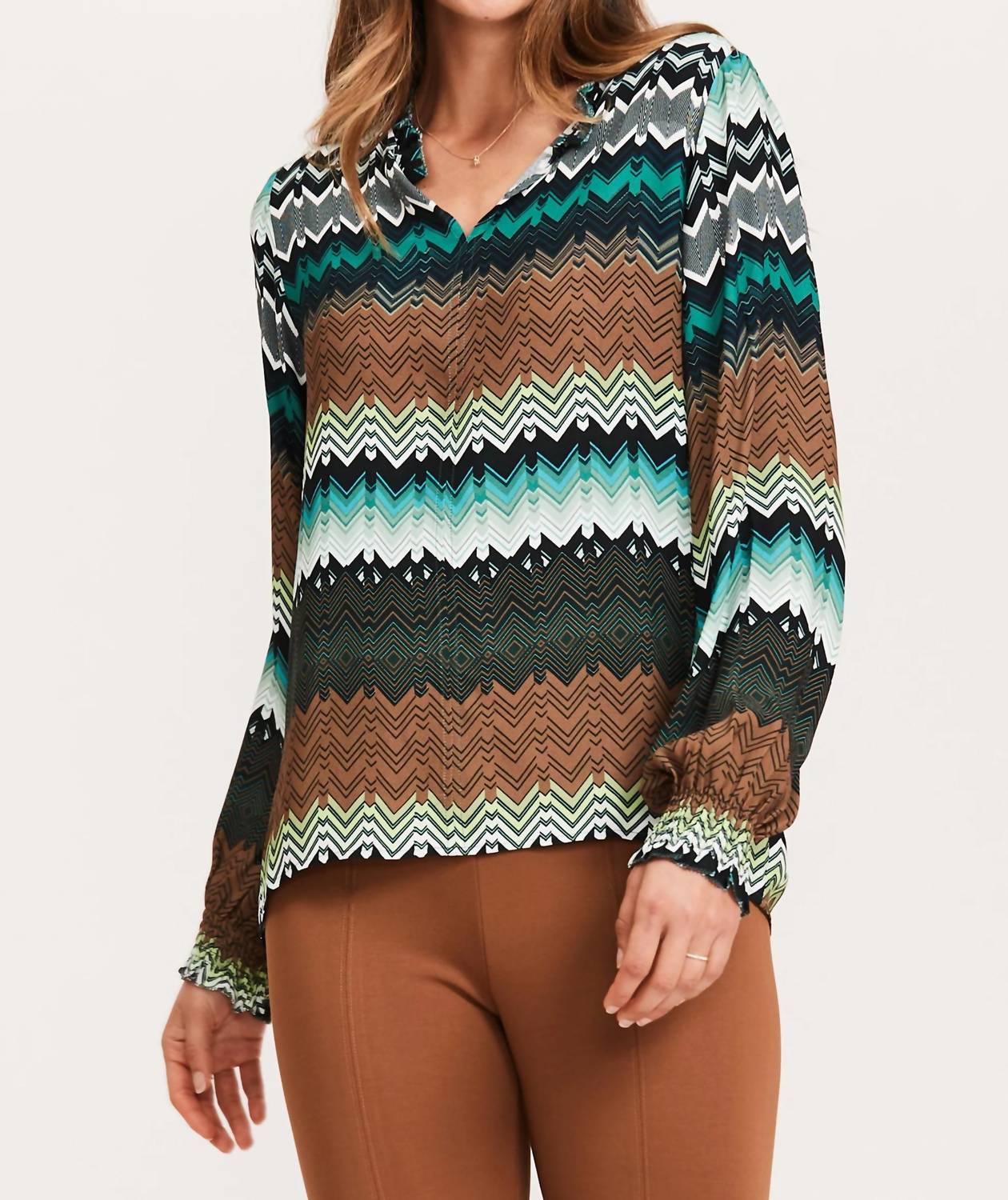 Tyler Boe - Alicia Crepe Chevron Blouse