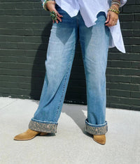 Hidden - Fearless Cheetah Cuff Straight Jeans