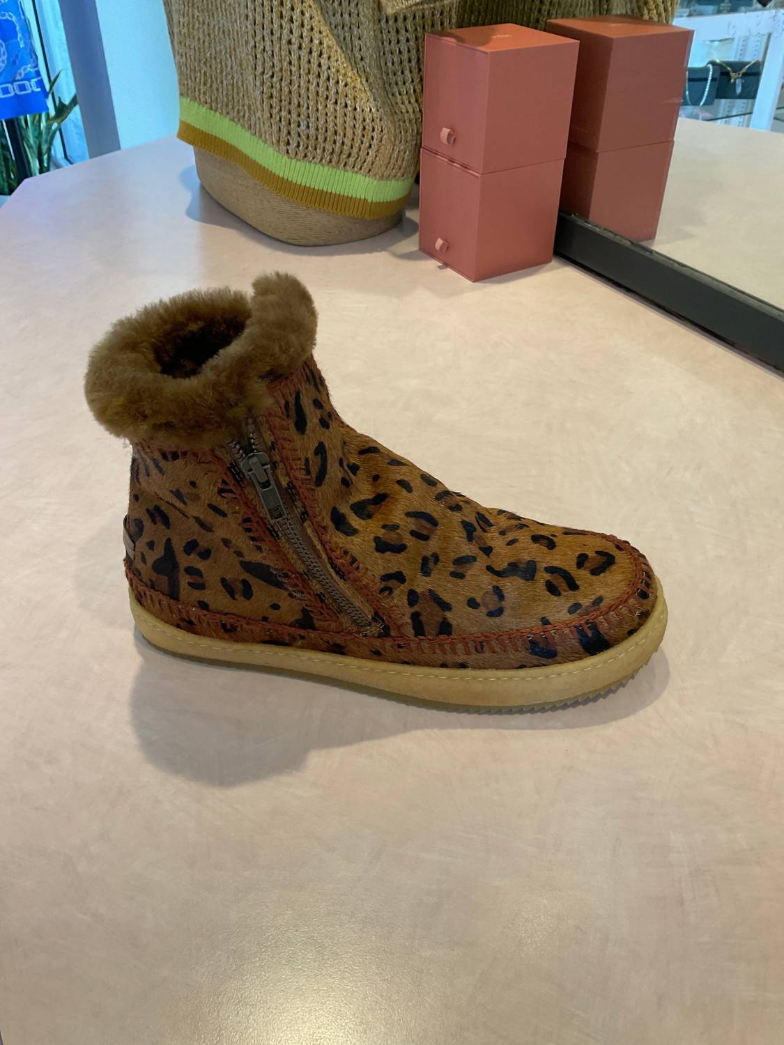 Laidback London - Women's Furry Leopard Boots