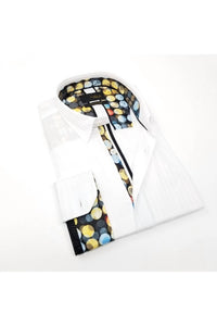 Eight X - Long Sleeve Jacquard Button Down Shirt With Contrasting Trim