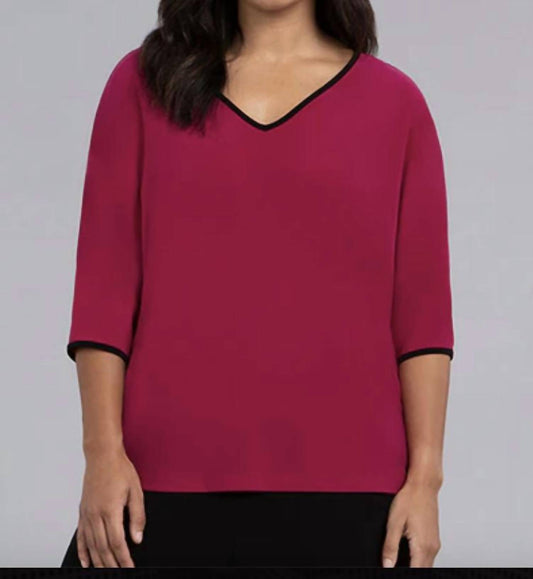 Sympli - Tipped Reversible Cinch Top, Elbow Length