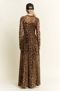 Jade By Jane - Animal Print Mesh Maxi Dress