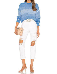 PISTOLA Presley High Rise Relaxed Roller Jeans in blizzard - women's jeans