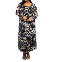Fashion Szn Curve - Zebra Print Mesh Midaxi Dress - Plus