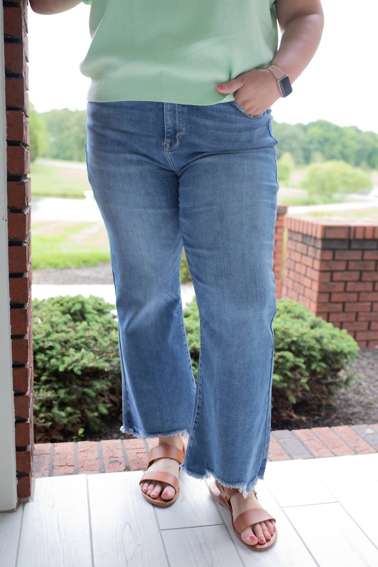 RISEN Gainesville Risen High Rise Straight Jeans - Plus in blue - women's jeans