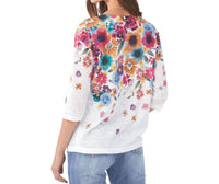 FDJ Brinley Boat Neck Drop Shoulder Top in white - women's shirt - detail view