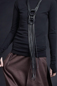 Aakasha - Women's Worn Two Ways Leather Necklace