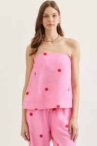 Entro - Lucy Polka Dot Strapless Top