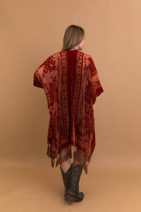 Leto - Bestselling Velvet Mesh Tapestry Tassel Kimono
