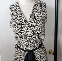 White Birch - Women's Cheetah Print Belted Romper