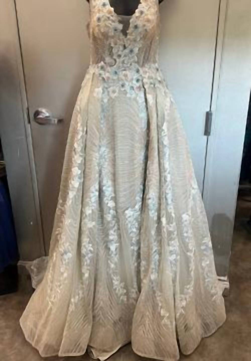Mambo Couture - Bedazzled V-neck Gown
