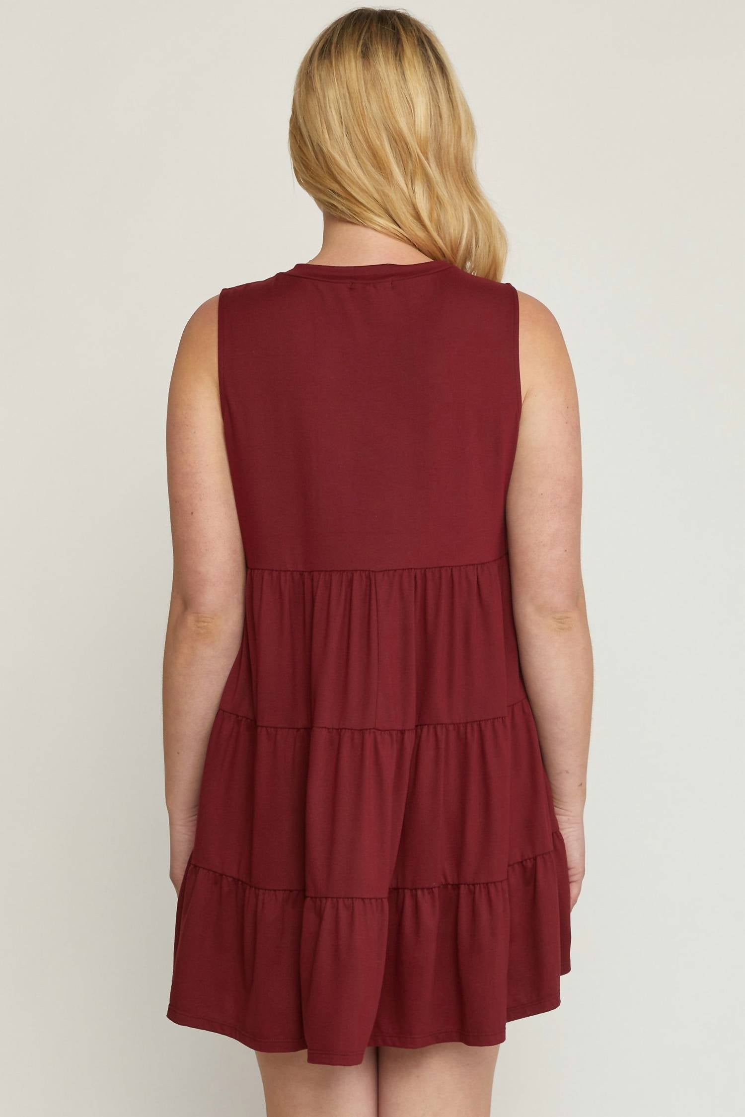 Entro - Ruffle Tiered Short Dress Plus
