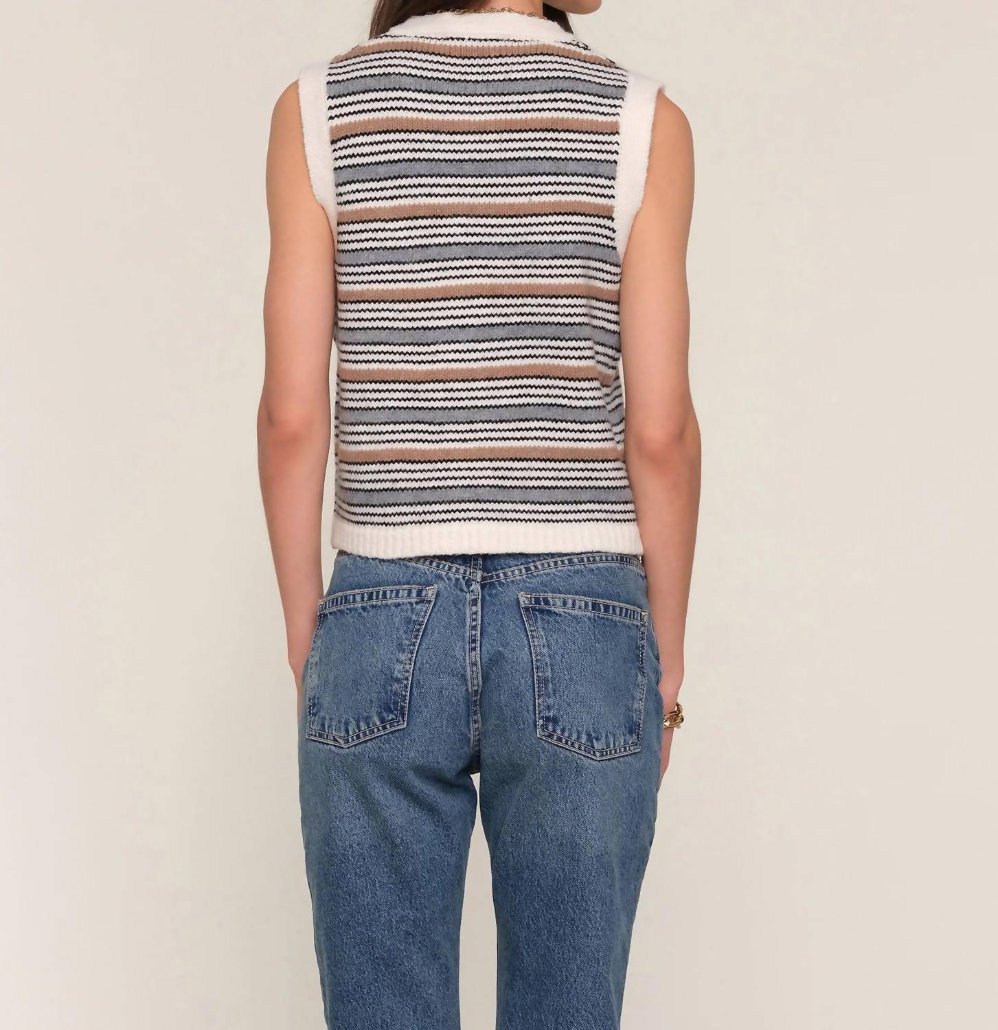 heartloom Rossi Sleeveless Vest in ivory - women's tank top - alternate view