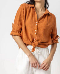 Lilla P - Women's Signature Gauze Button Down Shirt