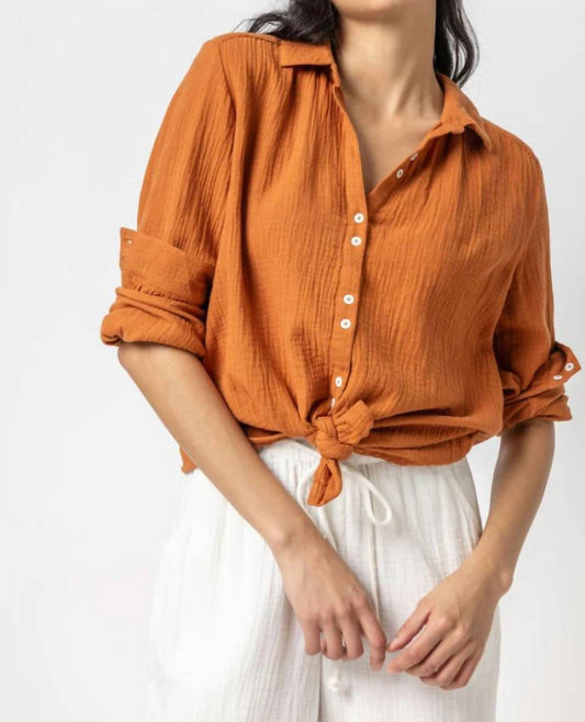 Lilla P - Women's Signature Gauze Button Down Shirt