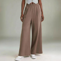 FLYING TOMATO Kendra Knit Trousers in cocoa brown - women's pants