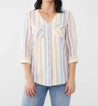 Fdj - Madison Stripe V-neck Top