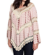 Umgee - Tie Dye Crochet Knit Tunic - PLUS