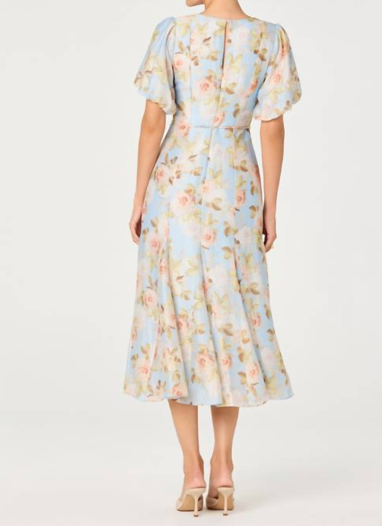 Astr - Lavena Balloon Sleeve Midi Dress