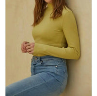 By Together - Ribbed Long Sleeve Mock Neck Top