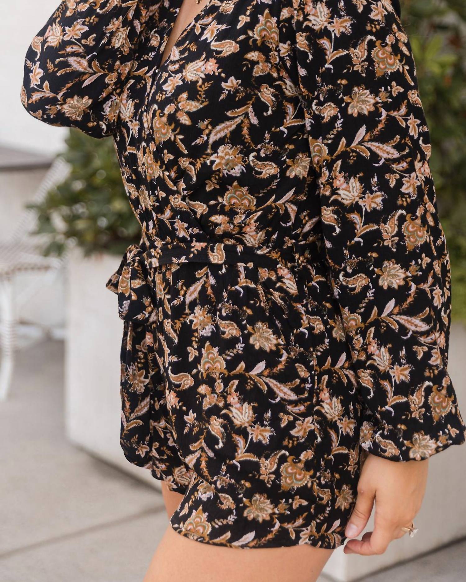 Her Entire Name Says Grace - Athena Paisley Tie Romper