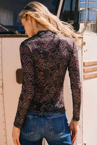 1 The Woman - Rodeo Long Sleeve Mesh Top