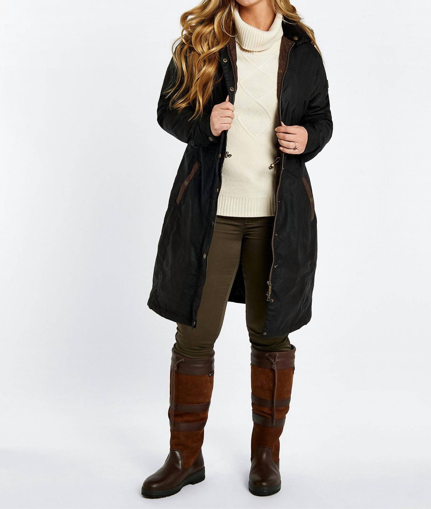 Dubarry Women's Galway Country Boot in walnut - women's shoe - detail view