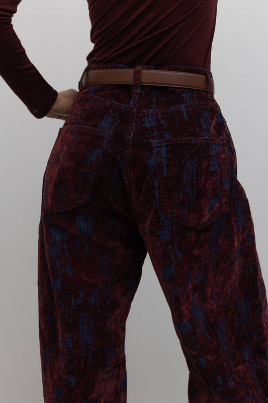 Papermoon - Distressed Velvet Wide Leg Jeans