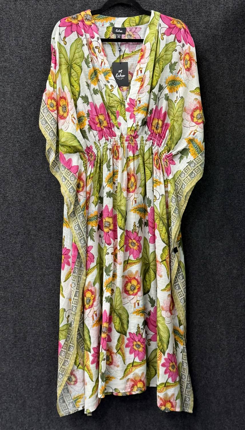 Echo - Tile Floral Maxi Caftan Dress